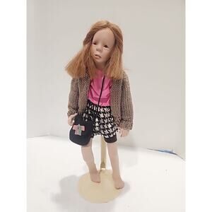 Sandi Mcaslan rare limited edition artisan doll Hair Handbag 18/100 With Stand